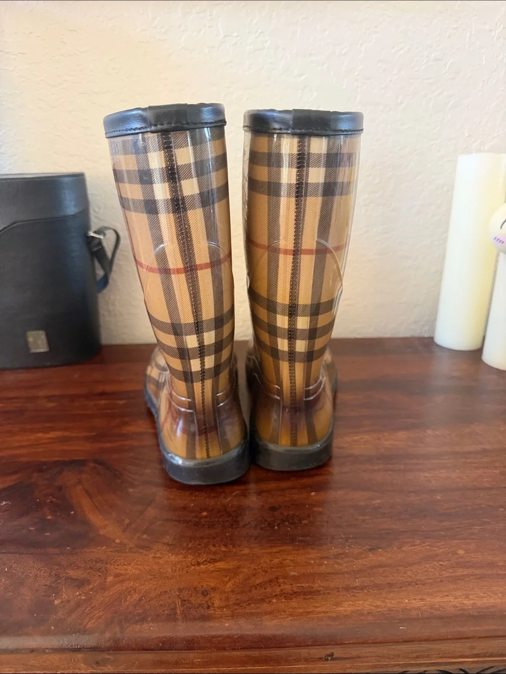 Burberry rain boots